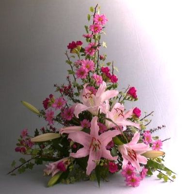 Upright Pink Lily Basket