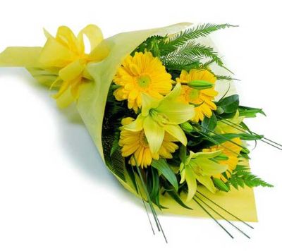 Yellow Gerbera & Lily Bouquet