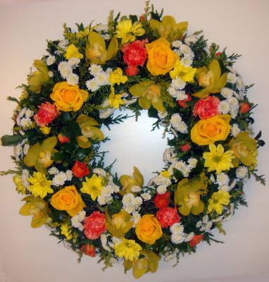 Orange and Yellow Open Wreath