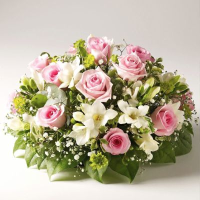 Pink rose open posy