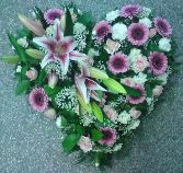 Lily & Pink Gerbera Heart